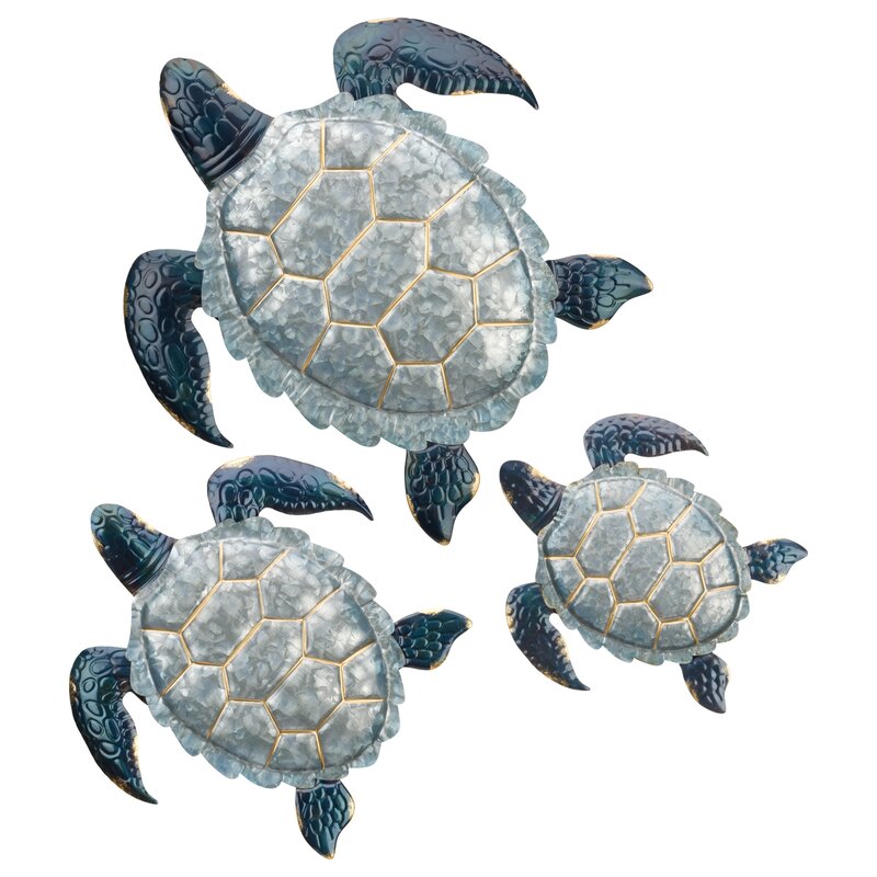 Regal Art And T 3 Piece Galvanized Sea Turtle Wall Décor Set And Reviews Wayfair 9379